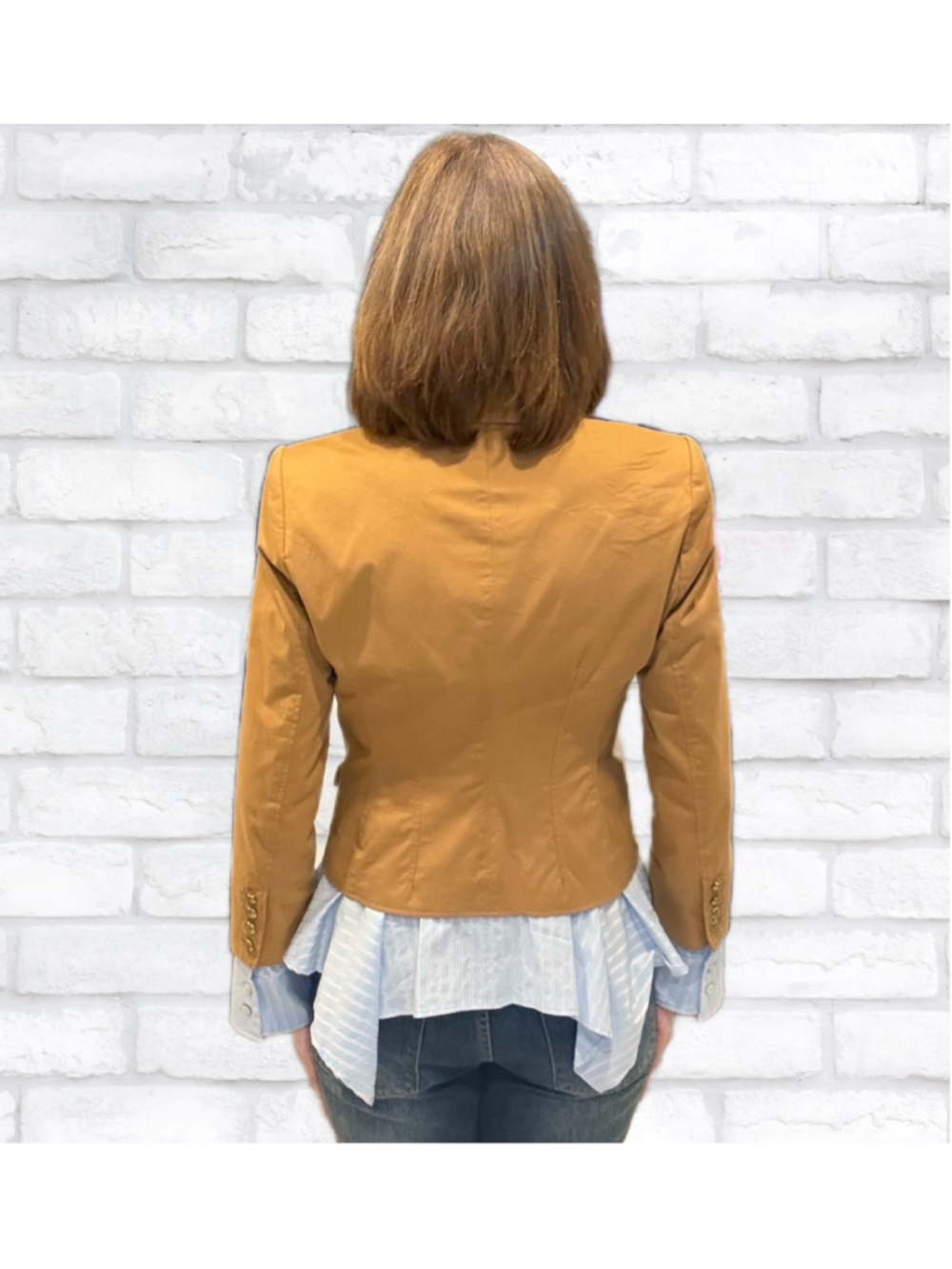 Cinq à Sept Shilo Mixed Media Blazer Sandstone Blue Bell NWT Size 6 - Picture 4 of 7